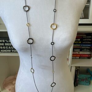 Ippolita Two-Tone Long Link Necklace in Gold and Gunmetal